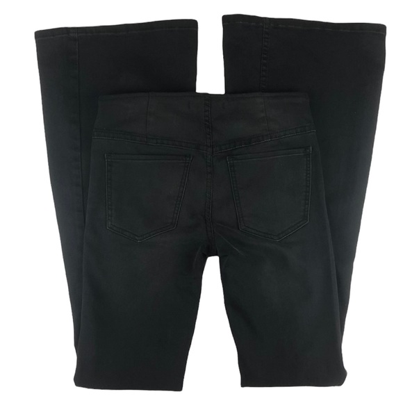 Free People Penny Pull On Flare Faded Black Denim Jeans Stretch Boho Size 25 - Picture 6 of 8